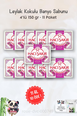 11 AL 10 ÖDE Hacı Şakir Leylak Kokulu Banyo Sabunu 4 x 150 gr ve ROSIE