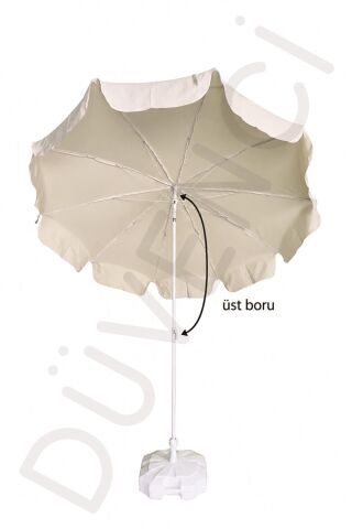 Eğim Verilen Çelik Şemsiye Borusu, Üst Boru 120 CM (Plaj Şemsiyesiyle uyumlu)