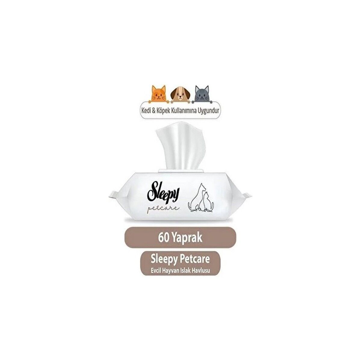 Sleepy Petcare Evcil Hayvan Islak Havlusu 60 Yaprak 3 Adet
