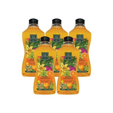 Eyüp Sabri Tuncer Bodrum Mandalinası Doğal Zeytinyağlı Sıvı Sabun 1500 ML x 5