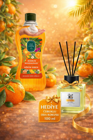 Eyüp Sabri Tuncer Bodrum Mandalinası Köpük Sabun 1,5 L ve Kavun Koku Hediye