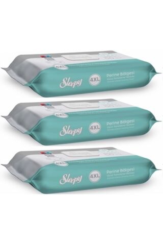 Sleepy Perine Bölgesi ve Vücut Temizleme Islak Mendil Havlu 50 Yaprak (Ebat 4XL) (3 Lü Set)