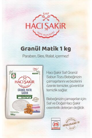 3 Adet 1 Kg Granül Matik Çamaşır Deterjanı ve Rosie