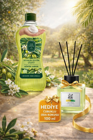 Eyüp Sabri Tuncer Ayvalık Zeytin Çiçeği Köpük Sabun 1,5 L ve Yeşilçay Koku Hediye
