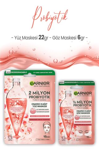 Garnier Probiyotik Onarıcı Kağıt Yüz Maskesi 22 Gr ve Göz Maskesi 6 gr