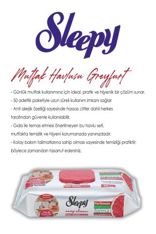 5 AL 4 ÖDE Sleepy Greyfurtlu Süper Mutfak Havlusu 50'li ve ROSIE