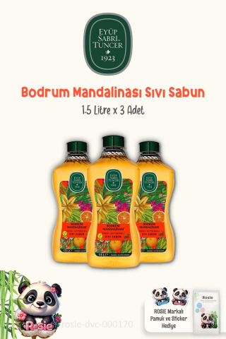 Eyüp Sabri Tuncer Bodrum Mandalinası Sıvı Sabun 1.5 lt ve Doğal ROSIE Pamuk