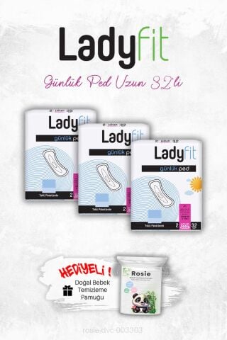 Ladyfit Günlük Ped Uzun 32' li X3 ve ROSIE