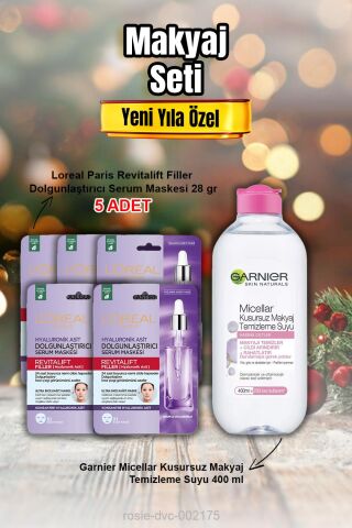 Loreal Revitalift Filler Dolgunlaştırıcı Maske X 5 ve Micellar Makyaj Temizleme Suyu