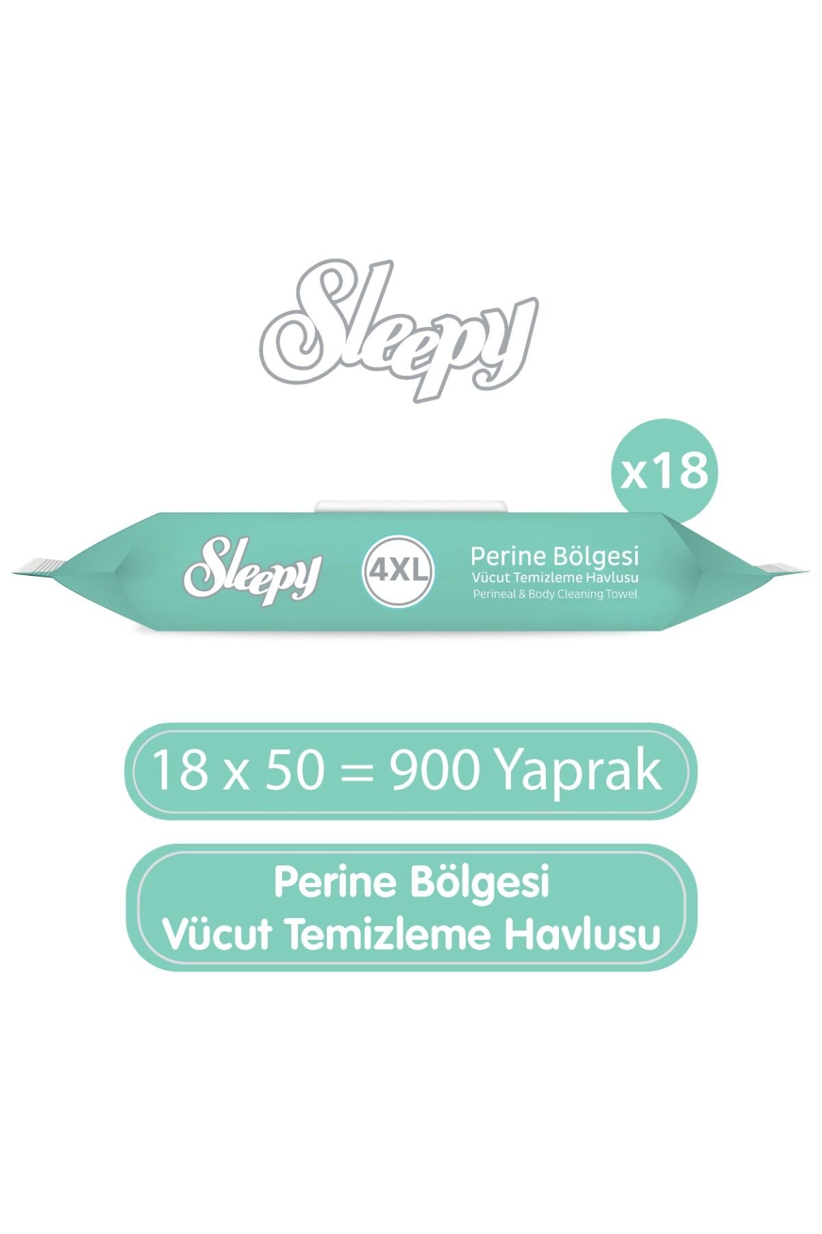 Sleepy Perine Bölgesi Vücut Temizleme Havlusu 18x50 (900 Yaprak)
