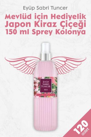 Mevlüd İçin Hediyelik Sprey Kolonya Japon Kiraz Çiçeği 150 ml x 120 Adet