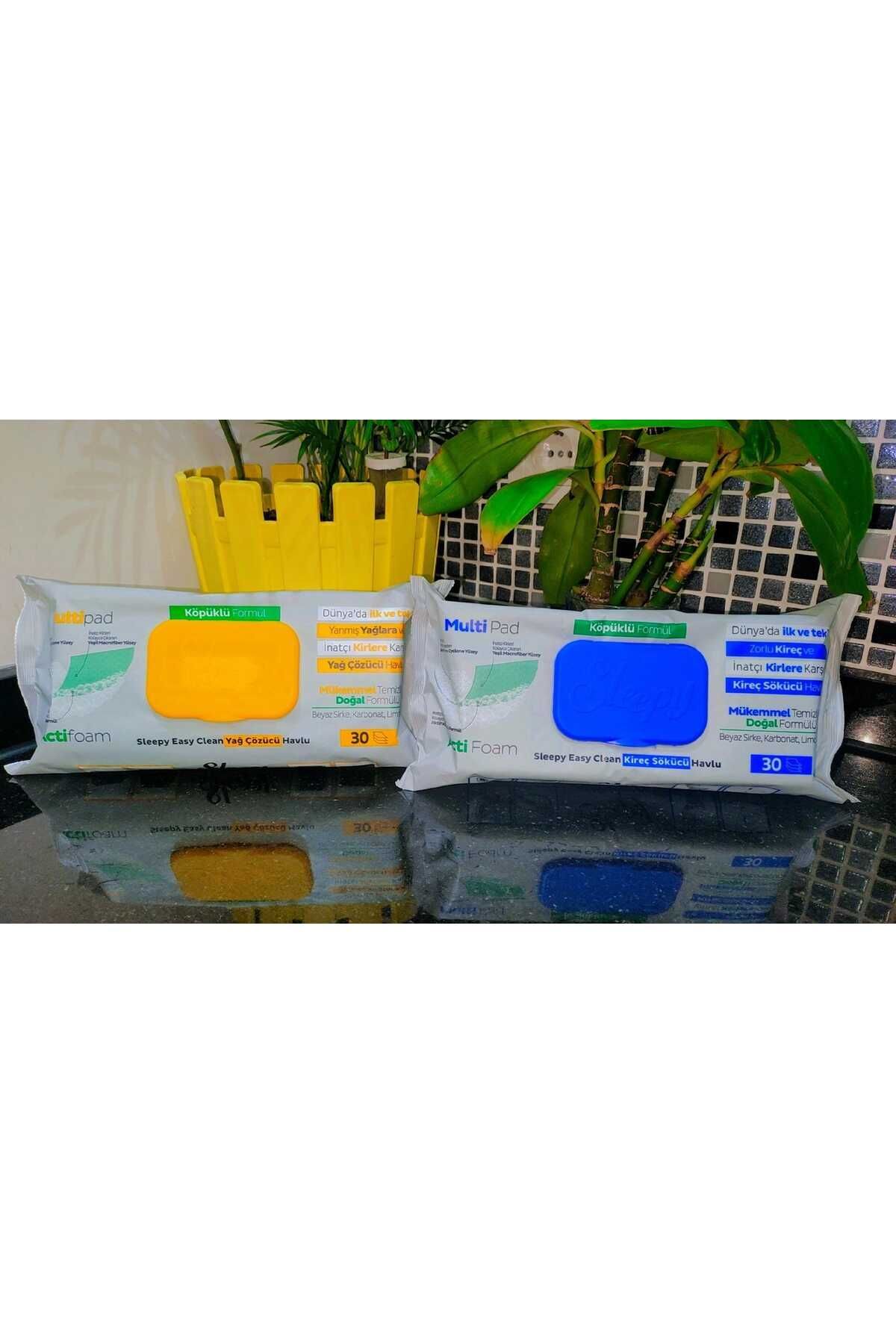 Sleepy Easy Clean Köpüklü Yağ Çözücü Havlu ve Kireç Sökücü Havlu 60 Yapraklı