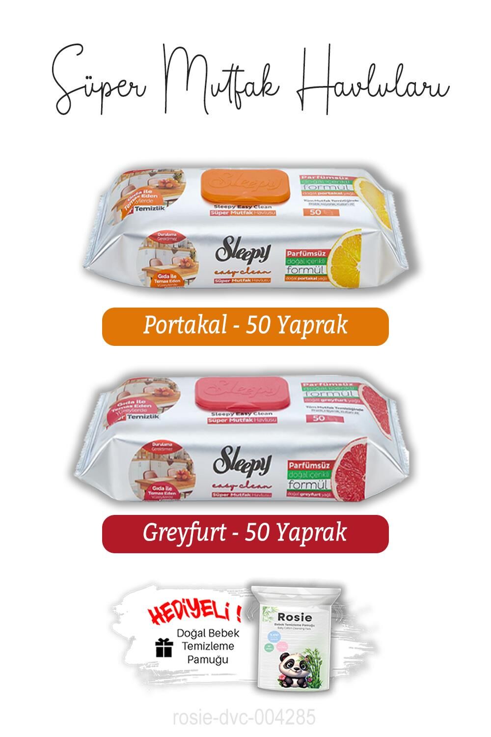 Portakal ve Greyfurt Süper Mutfak Havlusu 50'li ve ROSIE