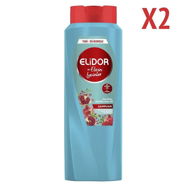 Elidor Gün Boyu Hacimli Saçlar Nar Çekirdeği Yağı Özlü Şampuan 650 ml x 2