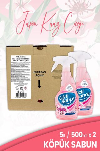 Eyüp Sabri Tuncer Japon Kiraz Çiçeği Oda Spreyi 5 lt ve 500 ml x 2 Adet