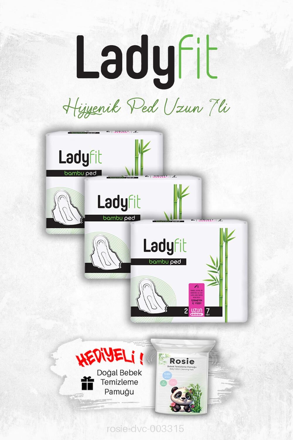 Ladyfit Hijyenik Ped Uzun 7'li X3 ve ROSIE