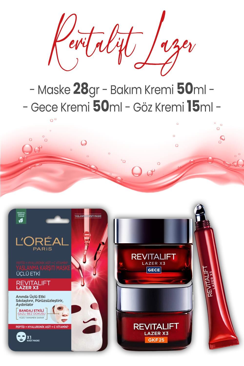 Loreal Paris Revitalift Lazer X3 Yaşlanma Karşıtı Bakım Seti