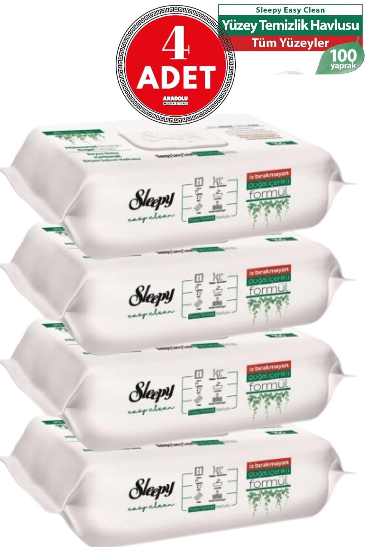 Sleepy Easy Clean Yüzey Temizlik Havlusu 100' Lü X 4 Adet (400 YAPRAK)