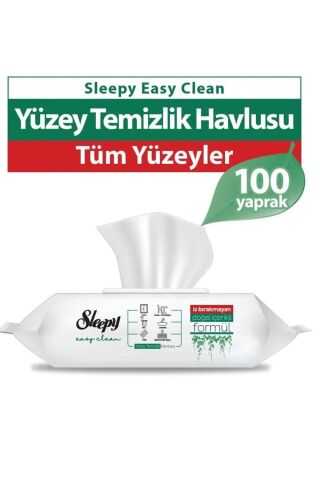 Sleepy Easy Clean Yüzey Temizlik Havlusu 100' Lü X 4 Adet (400 YAPRAK)