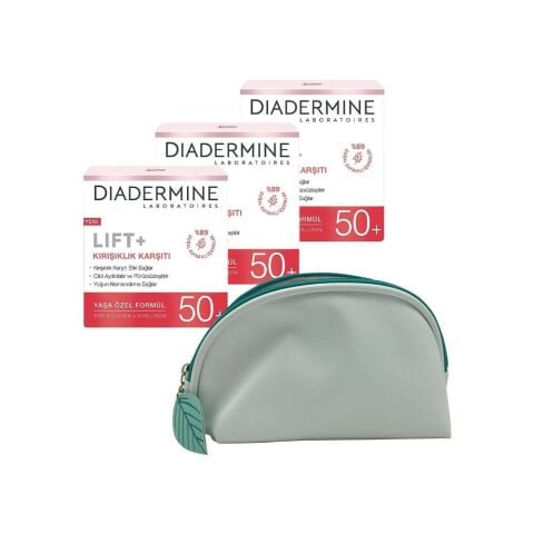 Diadermine Kırışıklık Karşıtı Krem Lift+ 50 x 3 ve Diadermine Çanta Hediyeli