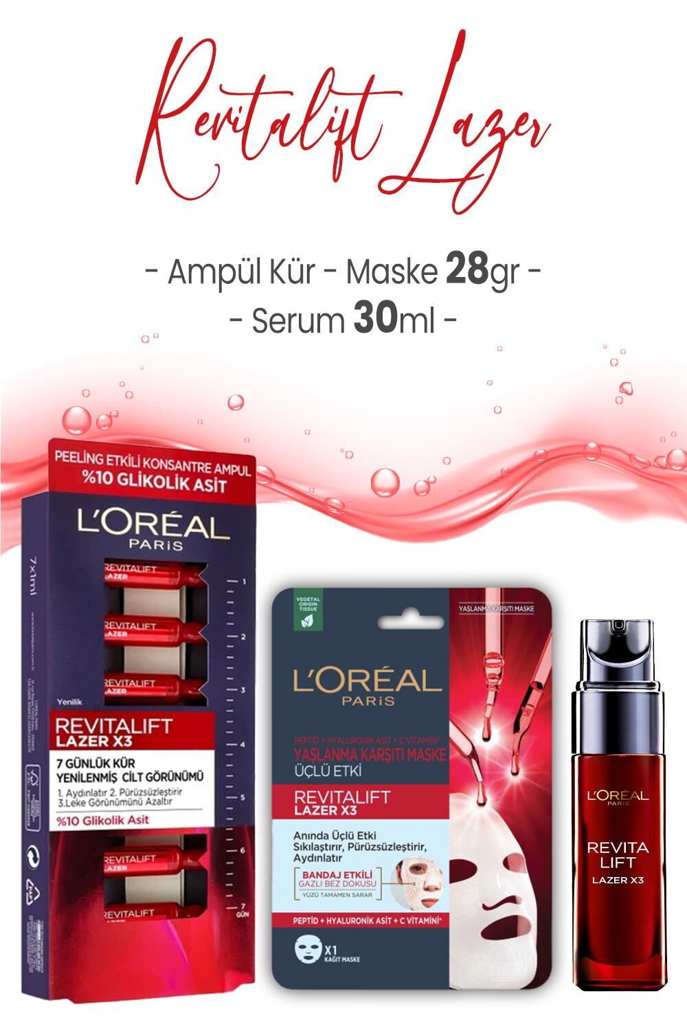 Loreal Paris Revitalift Lazer X3 Yaşlanma Karşıtı Bakım Seti 2