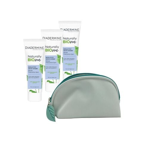 Diadermine Naturally Bio Me Besleyici Gece Kremi 50 ml x 3 ve Diadermine Çanta Hediyeli