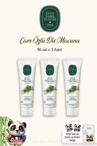 Eyüp Sabri Tuncer Diş Macunu Çam Özlü 90 ml 3 Adet ve ROSIE %100 Pamuk