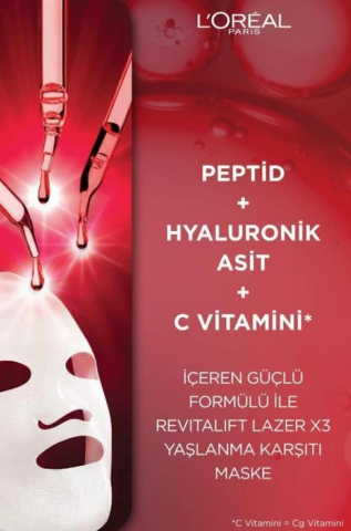Loreal Revitalift Lazer X3 Yaşlanma Karşıtı Maske X 5 ve Micellar Makyaj Temizleme Suyu