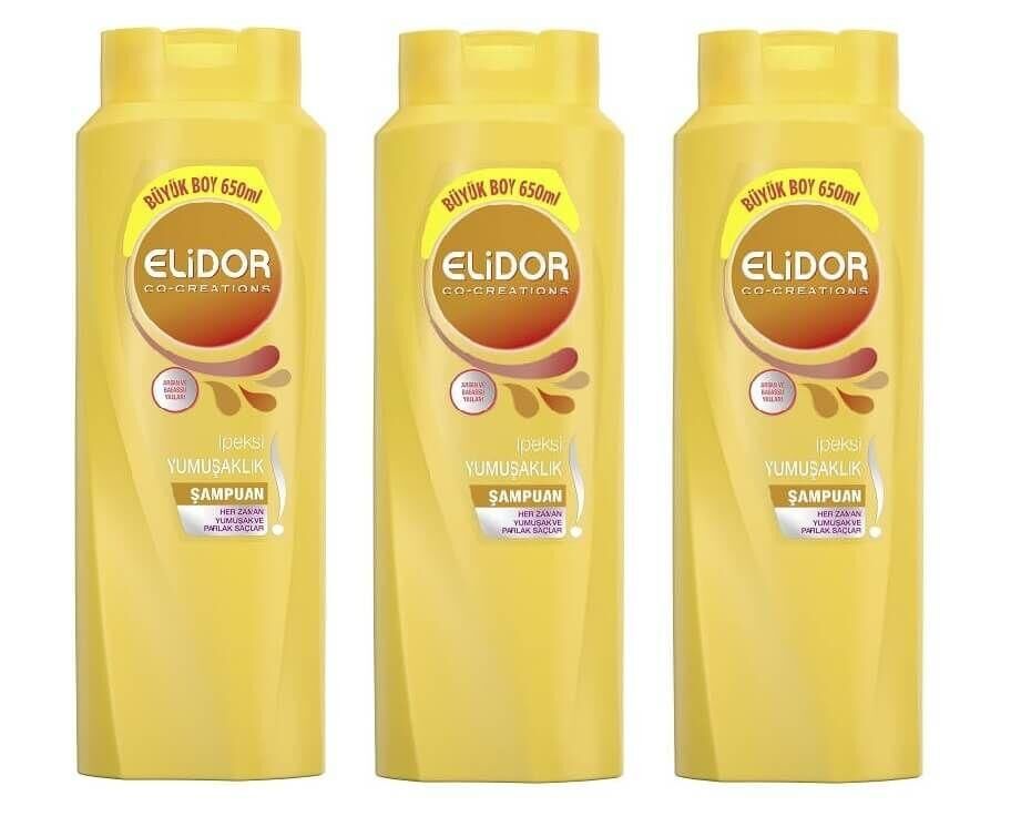 Elidor İpeksi Yumuşaklık Şampuan 650 ml x 3