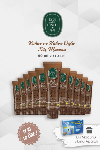 11 AL 10 ÖDE Eyüp Sabri Tuncer Diş Macunu Kakao Özlü 90 ml, Diş Macunu Sıkma Aparatı Hediye