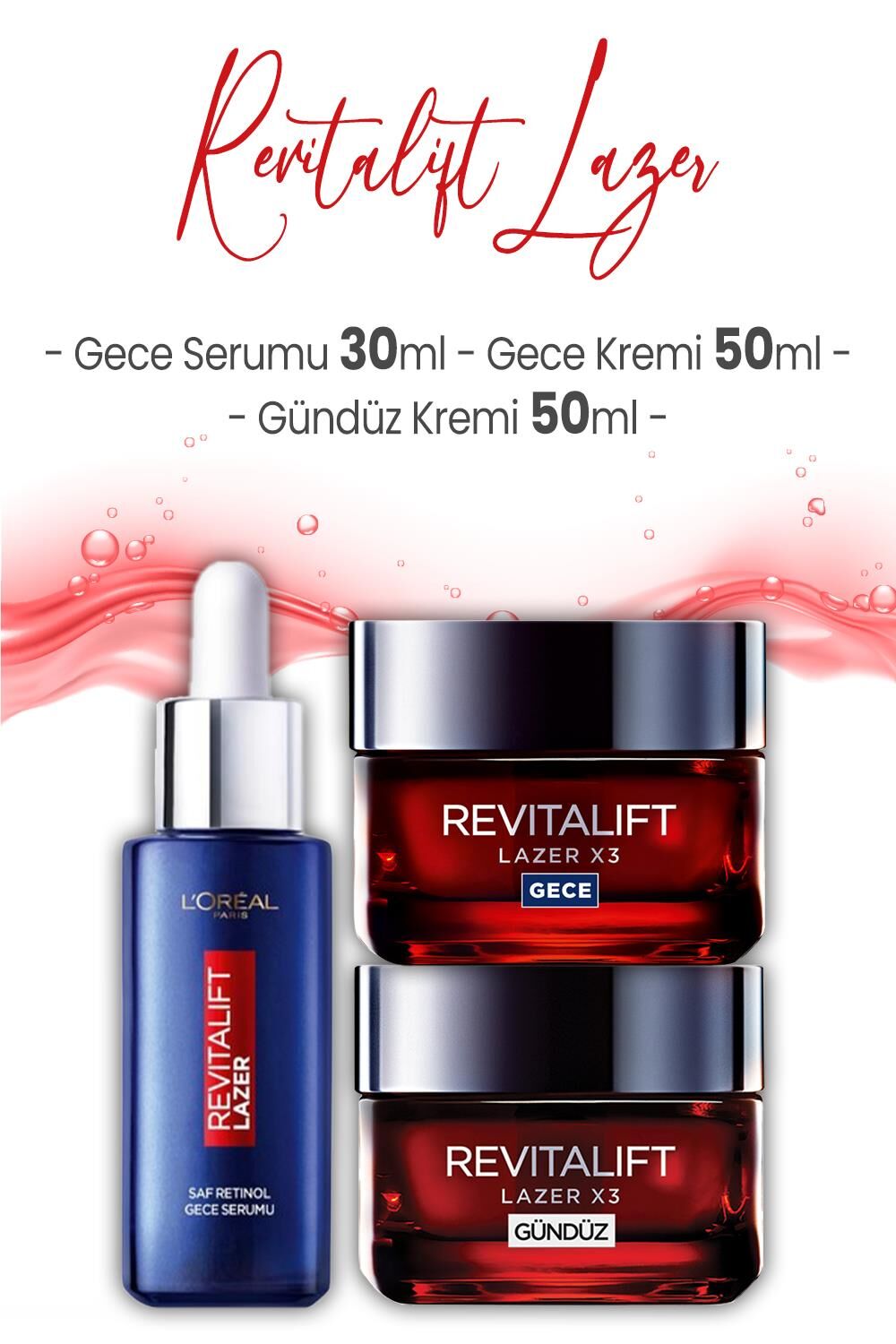 Loreal Paris Revitalift Lazer Yaşlanma Karşıtı Bakım Seti 3