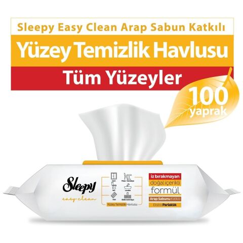 Sleepy Yüzey Temizleme Havlusu Arap Sabunlu 100'lü 4 Adet