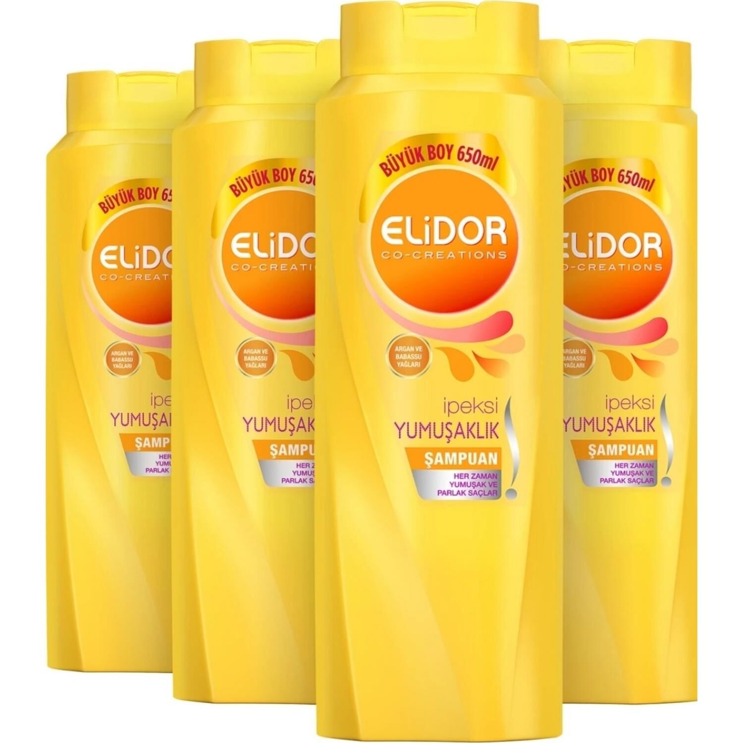 Elidor İpeksi Yumuşaklık Şampuan 650 ml x 4