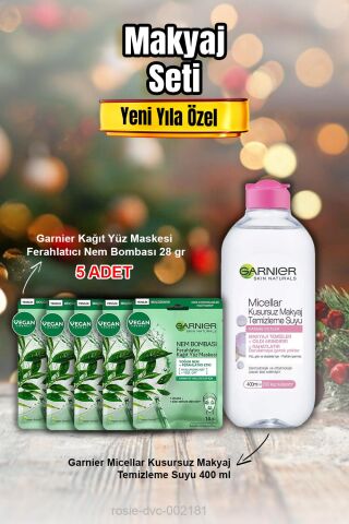 Garnier Ferahlatıcı Nem Bombası Maske X 5 ve Micellar Makyaj Temizleme Suyu