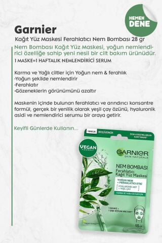 Garnier Ferahlatıcı Nem Bombası Maske X 5 ve Micellar Makyaj Temizleme Suyu