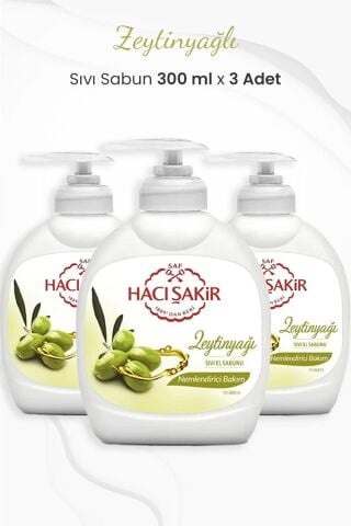 Hacı Şakir Zeytinyağlı Nemlendirici Sıvı Sabun 300 ml x 3 Adet