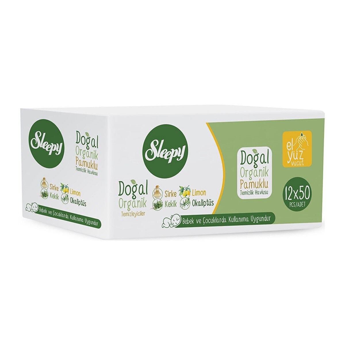 Sleepy Doğal&organik Temizlik Havlusu 12X50