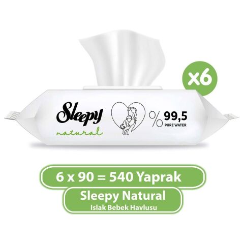 Sleepy Natural Islak Bebek Havlusu 6X90 (540 Yaprak)