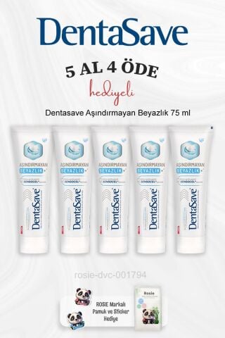 Dentasave Aşındırmayan Beyazlık 75 ml 5 Al 4 Öde ve Rosie Pamuk