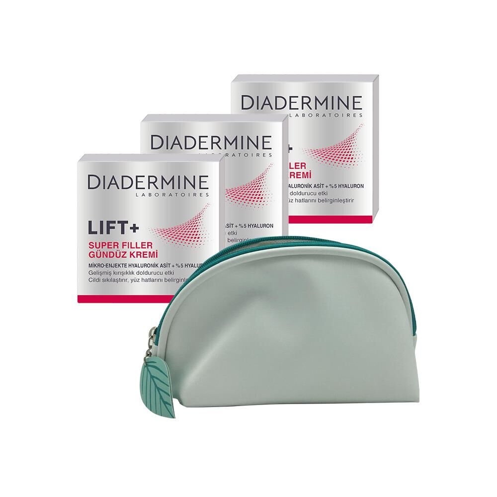Diadermine LIFT+ Super Filler Gündüz Kremi 50 ML x 3 ve Diadermine Çanta Hediyeli