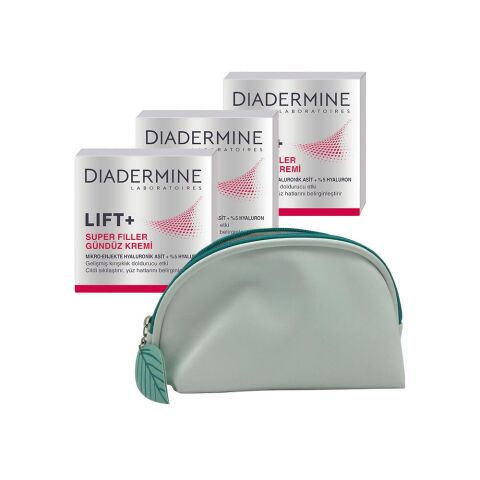 Diadermine LIFT+ Super Filler Gündüz Kremi 50 ML x 3 ve Diadermine Çanta Hediyeli
