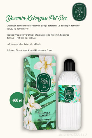 Eyüp Sabri Tuncer Yasemin Kolonyası 400 ML Pet Şişe 3 Adet ve ROSIE Pamuk 60'lı