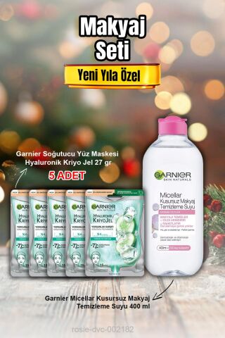 Soğutucu Yüz Maskesi Hyaluronik Kriyo Jel X 5 ve Micellar Makyaj Temizleme Suyu