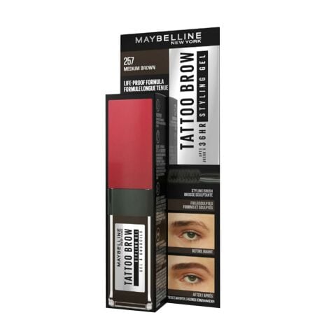 Maybelline New York Tattoo Brow 36H Kaş Maskarası 257 Medium Brown