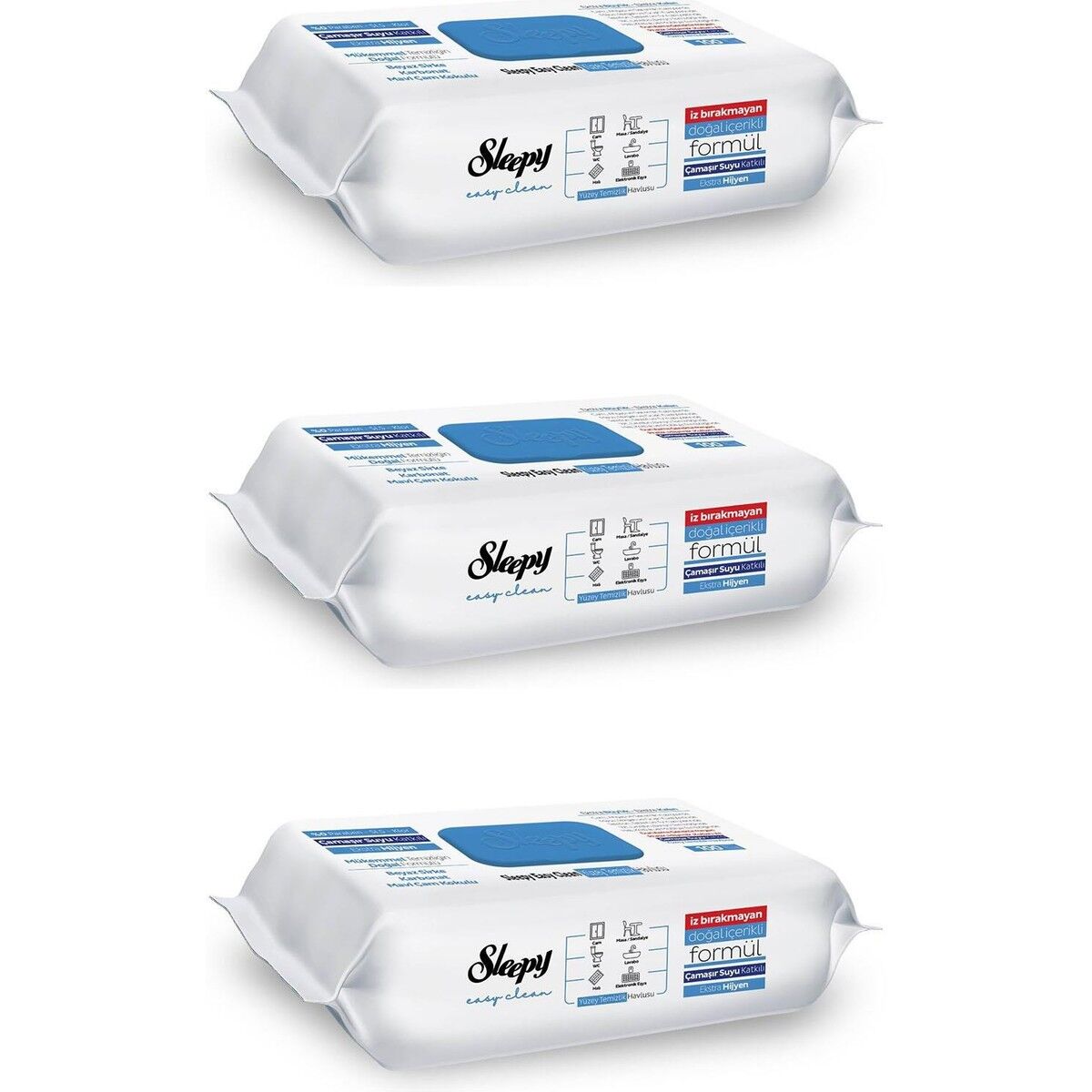 Sleepy Easy Clean Çamaşır Suyu Katkılı Yüzey Temizlik Havlusu - 100'LÜ 3 Paket