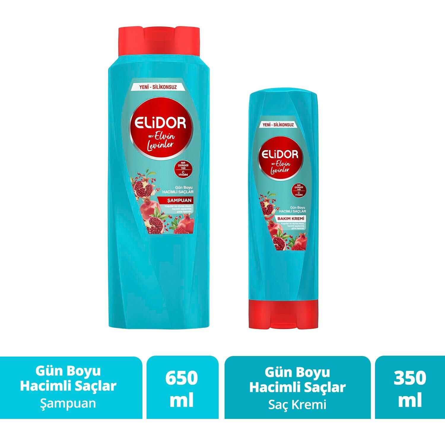 Elidor Gün Boyu Hacimli Saçlar Şampuan ve Saç Kremi