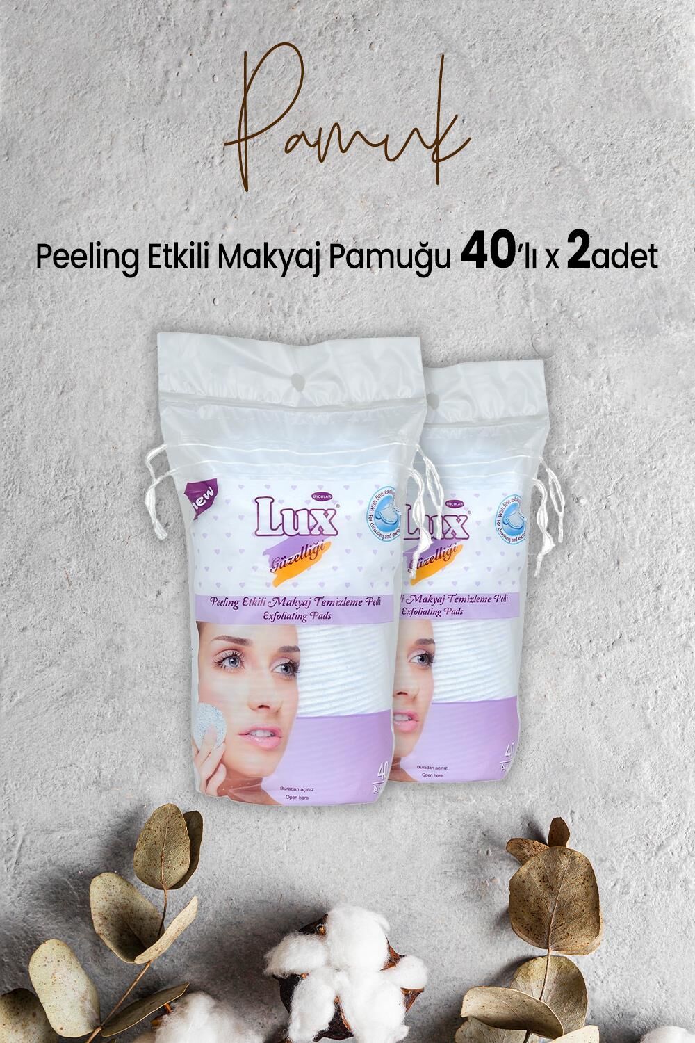 Lux Peeling Etkili Makyaj Pamuğu 40' lı x 2 Adet