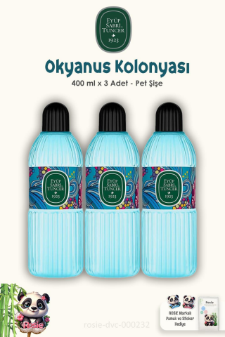 Eyüp Sabri Tuncer Okyanus Kolonyası Pet Şişe 400 ml  3 Adet ve ROSIE Pamuk 60'lı