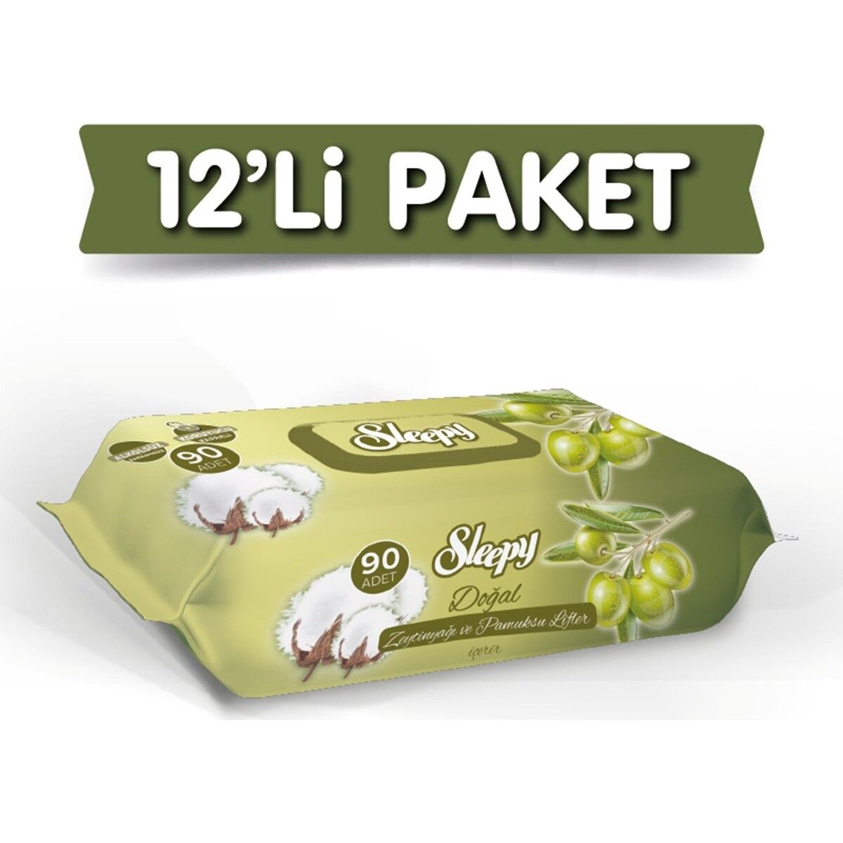 Sleepy Zeytinyağlı Islak Bebek Havlusu 90X12