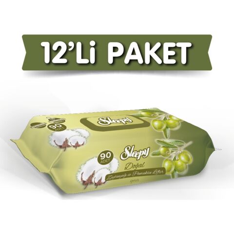 Sleepy Zeytinyağlı Islak Bebek Havlusu 90X12